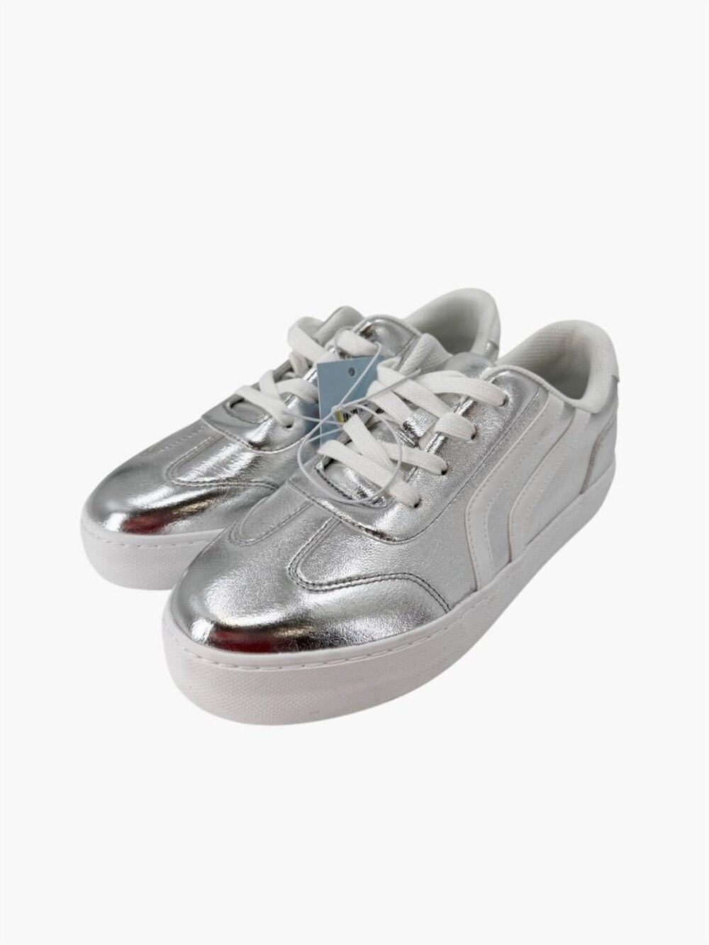 NEW Cat & Jack Kids' Coco Platform Court Sneakers -  Silver - Size 5 (Big Kid)